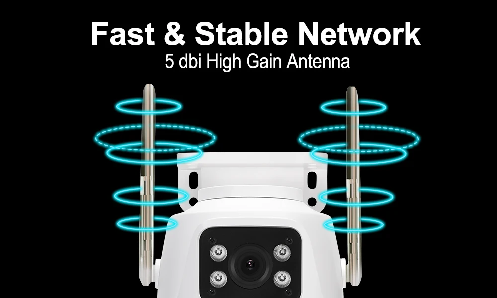 8MP 4K Wifi Camera PTZ Dual Screen AI Human Detection Auto Tracking Outdoor ONVIF CCTV Security Surveillance Camera ICSee