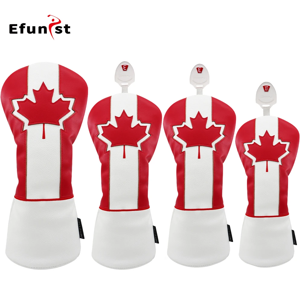 

Чехол для гольф-клуба для водителя Fairway, гибридный водонепроницаемый набор протекторов, стили кленового листа, искусственная кожа, мягкие прочные деревянные чехлы для гольфа