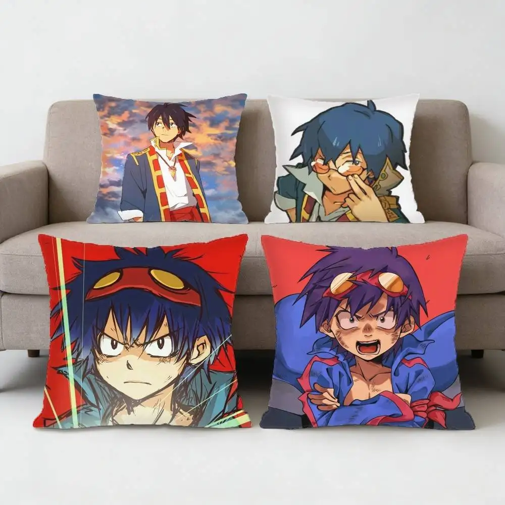 

Gurren Lagann Simon Pillow Case Sofa Living Room for Bedroom car Headboard Backrest Cushion Square Cushion Nap Time