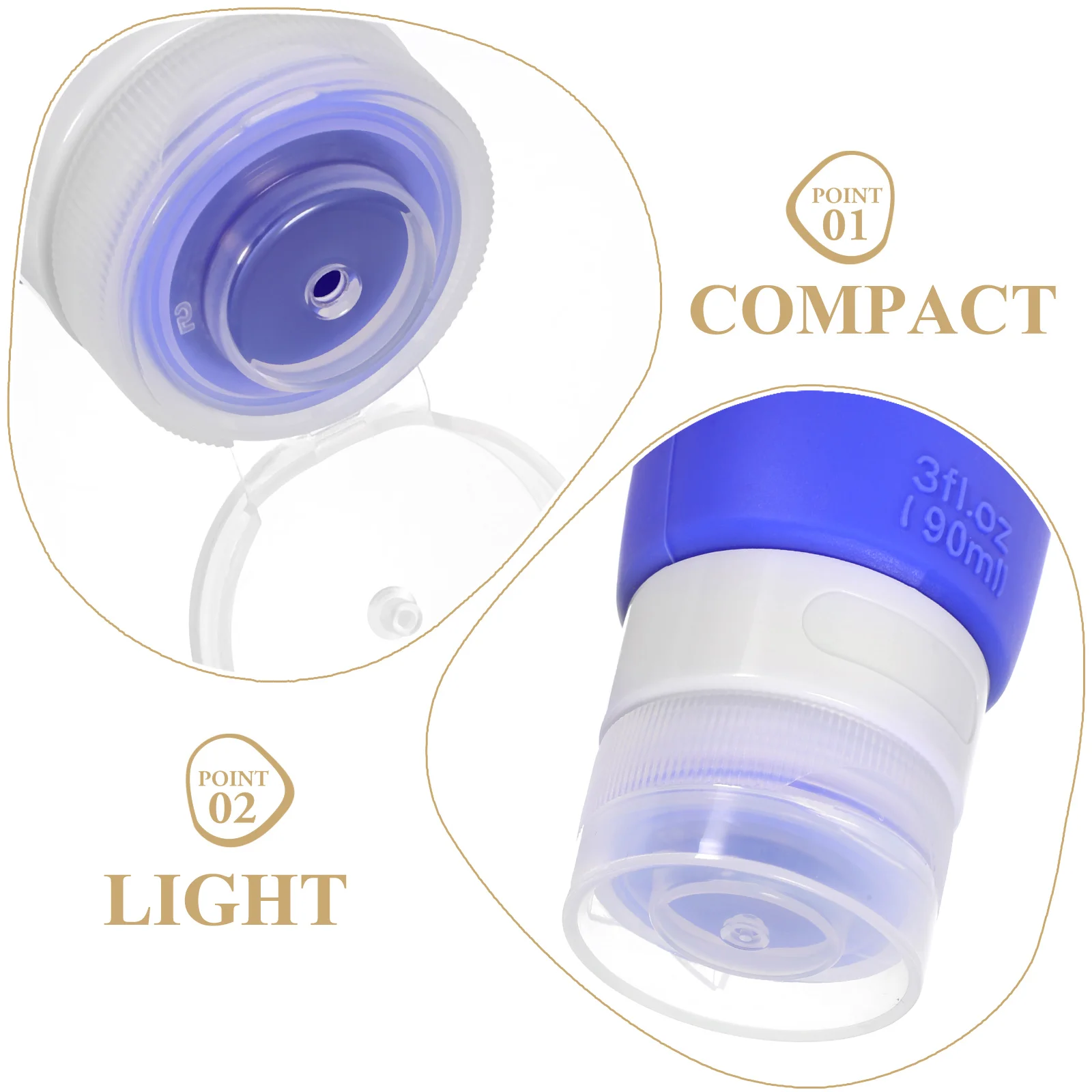 Set di bottiglie da viaggio in silicone da 3 pezzi Contenitori portatili ricaricabili a prova di perdite per shampoo, lozioni, balsamo, articoli da toeletta da viaggio