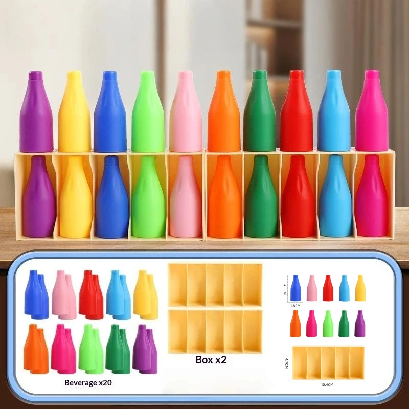 1/2/4 Set Giochi Educativi per lo Sviluppo del Pensiero Logico, Bicchieri per Ordinare i Colori, Giocattoli Montessori per l'Abbinamento e la Classificazione