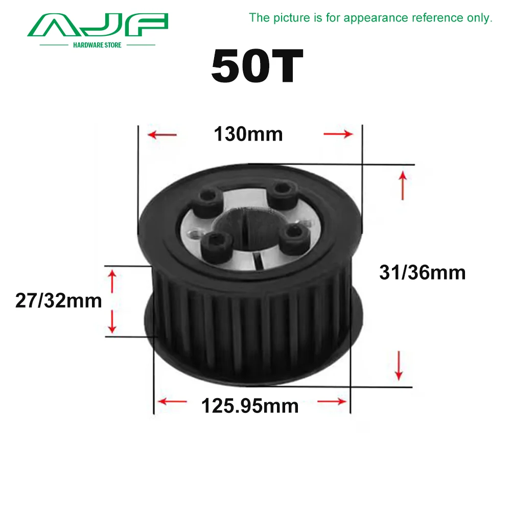 50T 60T 72Teeth HTD 8M Timing Pulley With Keyless Bushing Bore 18-40mm 8M Synchronous Wheel For Width 25mm 30mm Belt