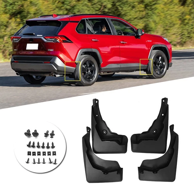 Mud Flaps Compatible For TOYOTA RAV4 2019-2022 Mud Splash Guards (4Pcs Set) Custom Front And Rear Splash Fenders