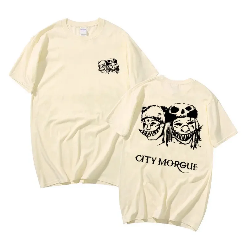 Rapper Men's Casual Cartoon Fun T-shirt Retro ZillaKami City Morgue Double-sided Printed T-shirt Men's Hip-hop Oversized T-shirt