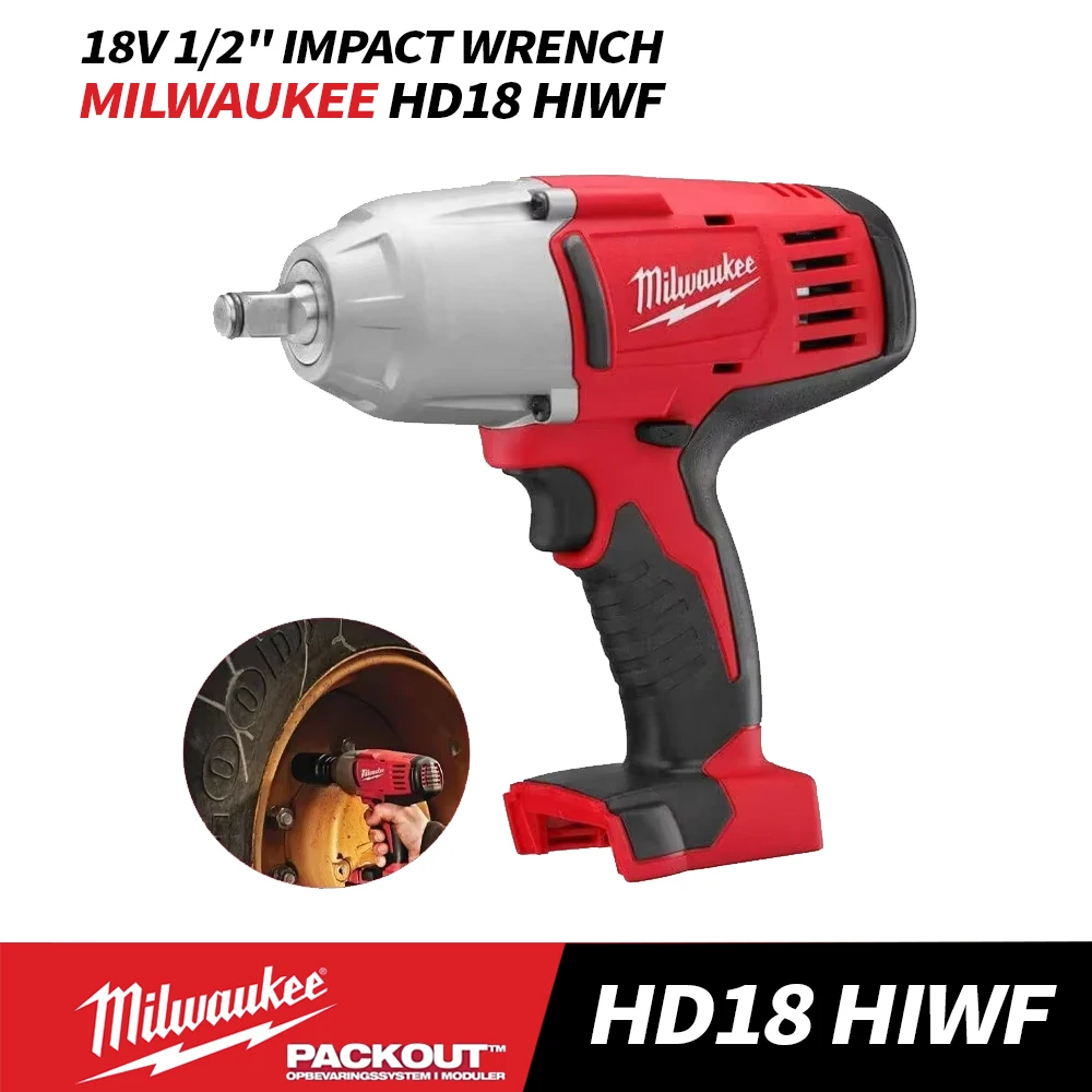 Milwaukee HD18 HIWF M18 Impact Wrench with Friction Ring Variable Speed Electric Wrench 18V Power Tools HD18 HIWF-0