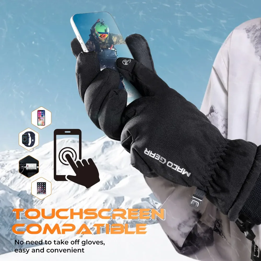 Guantes de esquí deportivos para hombre y mujer, manoplas cálidas antideslizantes con pantalla táctil, impermeables, para Snowboard, senderismo,