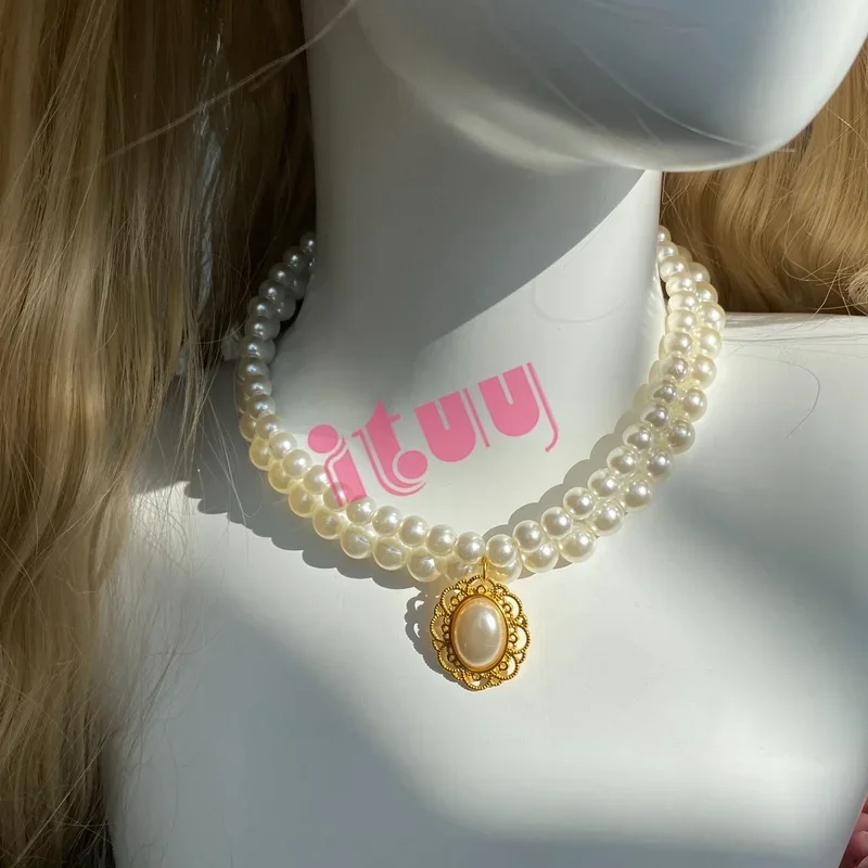 Lolita Sun เทพธิดา Angel Halo Crown สร้อยคอ Headpiece Queen Anna Baroque Pearl Tiara แถบคาดศีรษะ Gothic อุปกรณ์เสริม