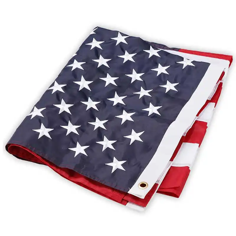 

Outdoor American Flag USA Banner Oxford Nylon Embroidered Stars Stitched Stripes Brass Grommets National US Flags Banners