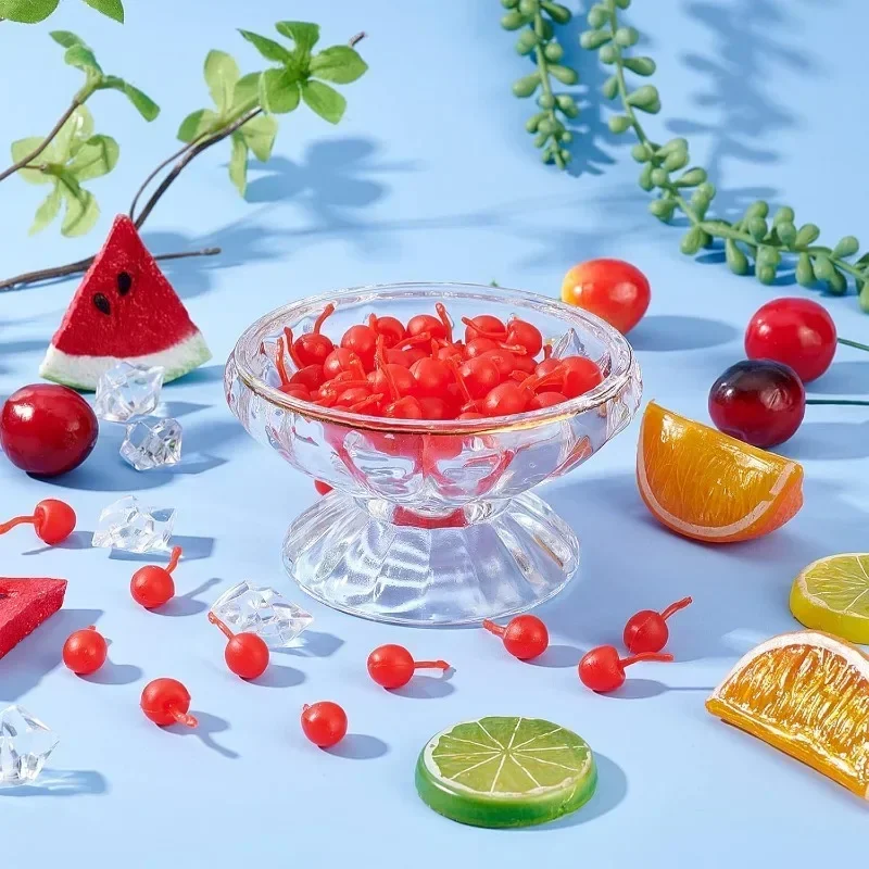 Miniatura Simulação Cereja Finja Decorações De Frutas, Cereja Artificial, Mini Fruta, Home Party Decor, 3D, 100pcs