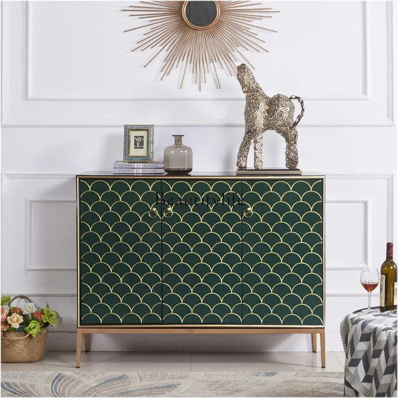 31New Chinese shoe cabinet partition entrance foyer cabinet light luxury dining side storage