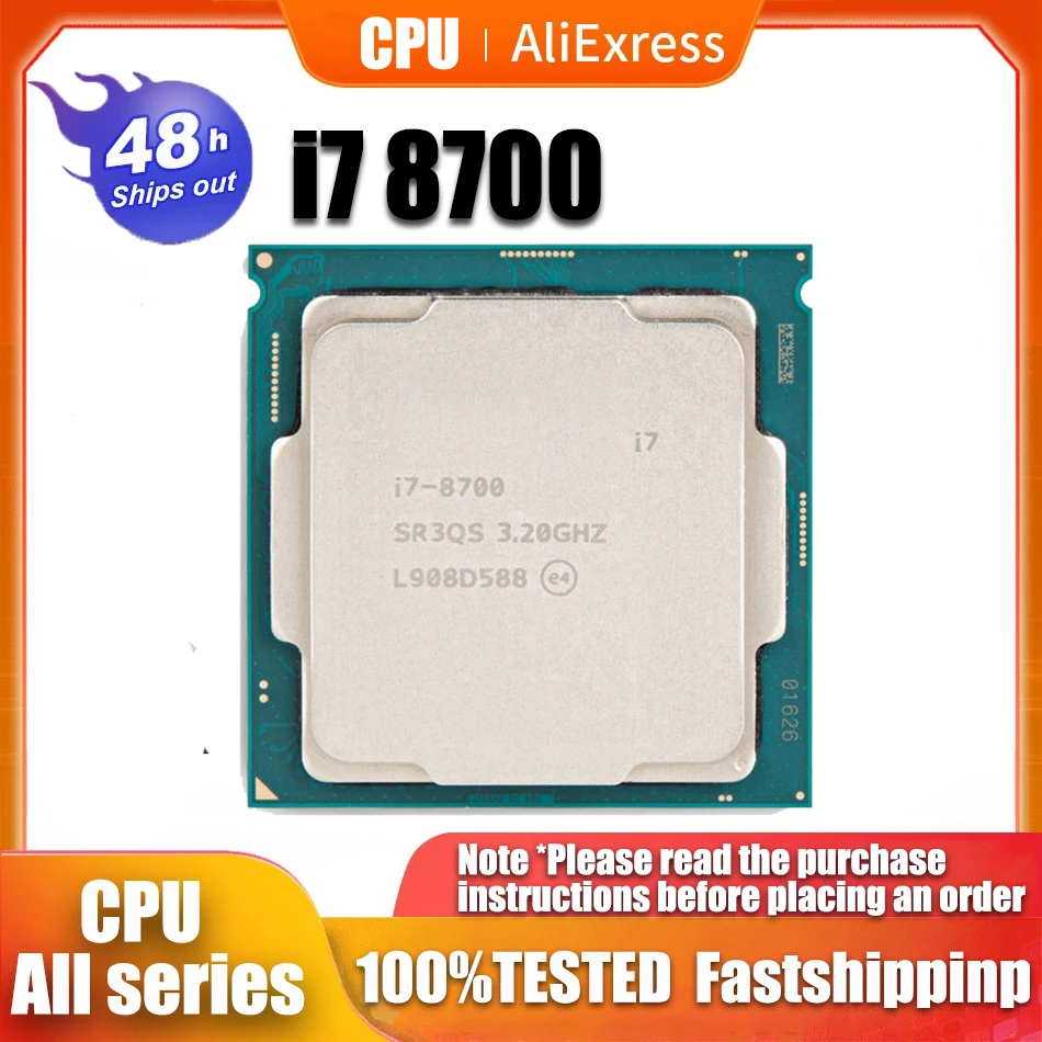 Used  Core i7 8700 3.2GHz Six-Core Twelve-Thread 12M 65W CPU Processor LGA 1151