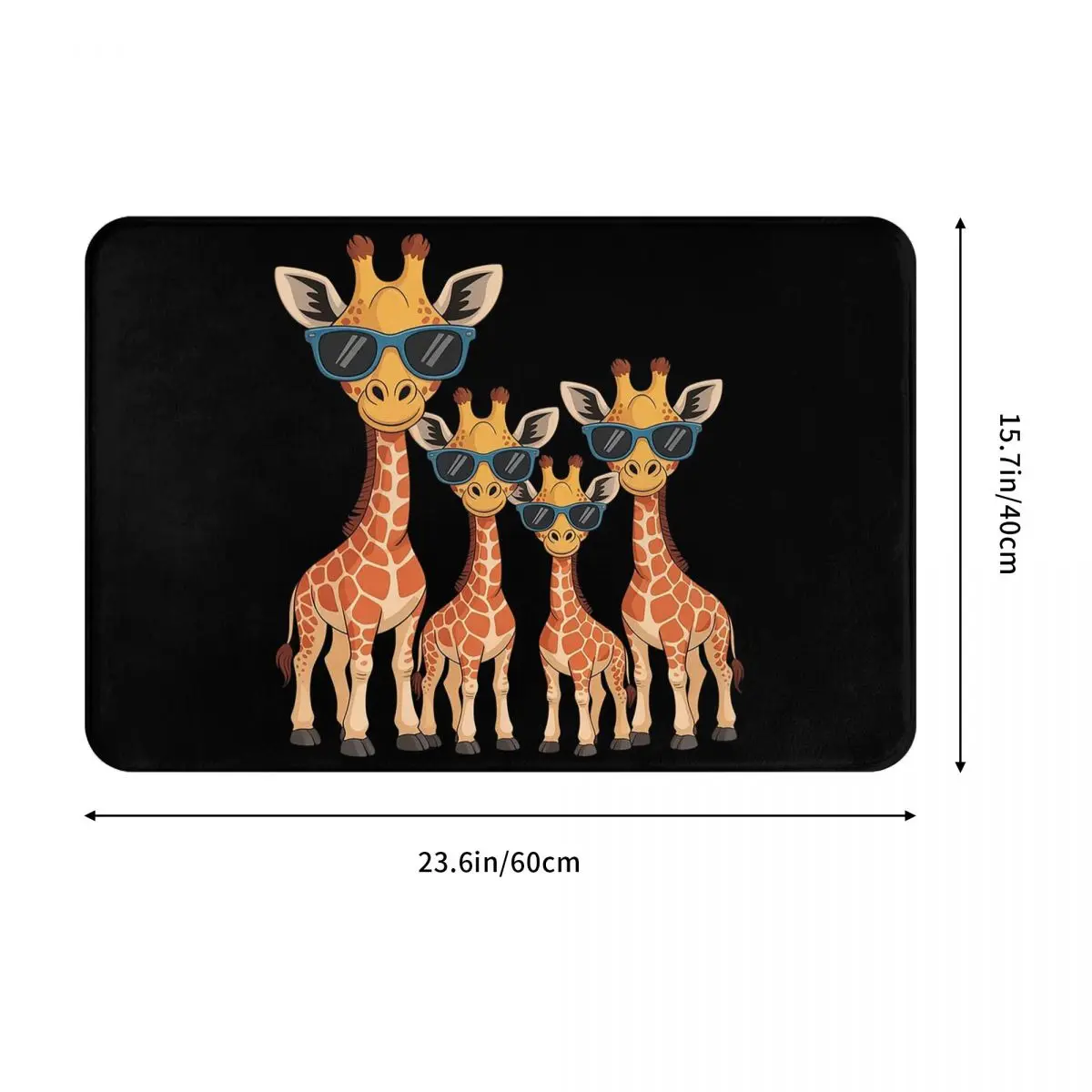 Giraffe Family Design Doormat Dust-proo Carpet Rug Kitchen Entrance Home Floor Mat for Bedroom Footpad Mats