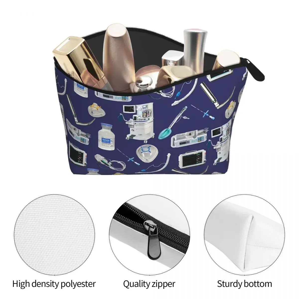 Tools Of The Trade SPACE BLUE Anesthesia Anaesthesia Travel Makeup Organizer Pouch Toiletry Storage Dopp Kit Case