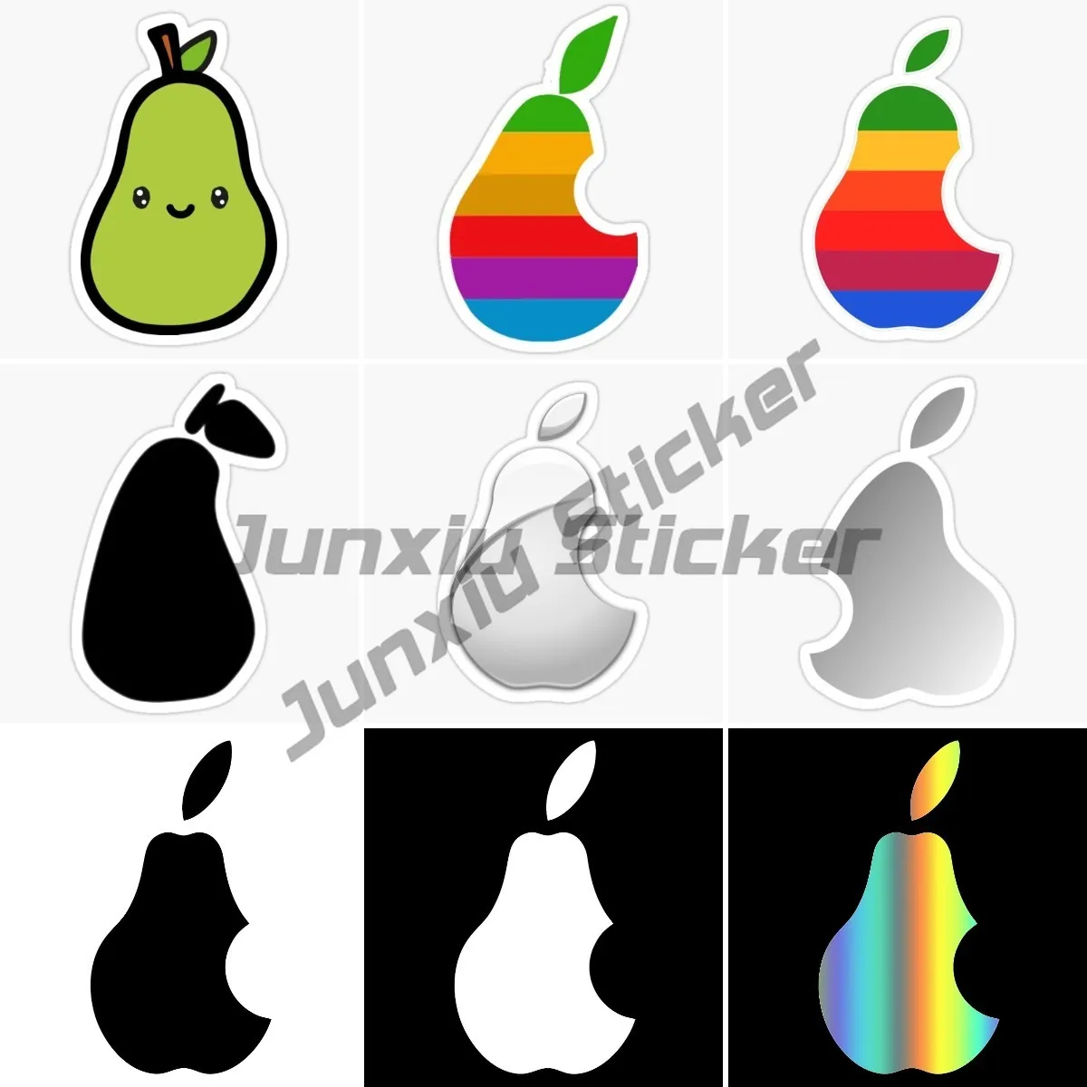 Personalized and Creative Classic Pear Fruit Car Stickers Laptop Stickers Suitable for Any Smooth Flat Glass or PVC Stickers