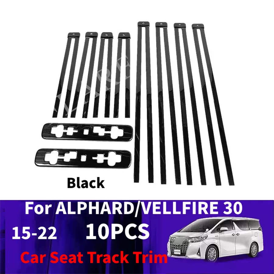 Car stying Track Trim Seat Slide Highlight Strip for 2015-2022 Toyota Alphard Vellfire 30 Interior Modification Accessories