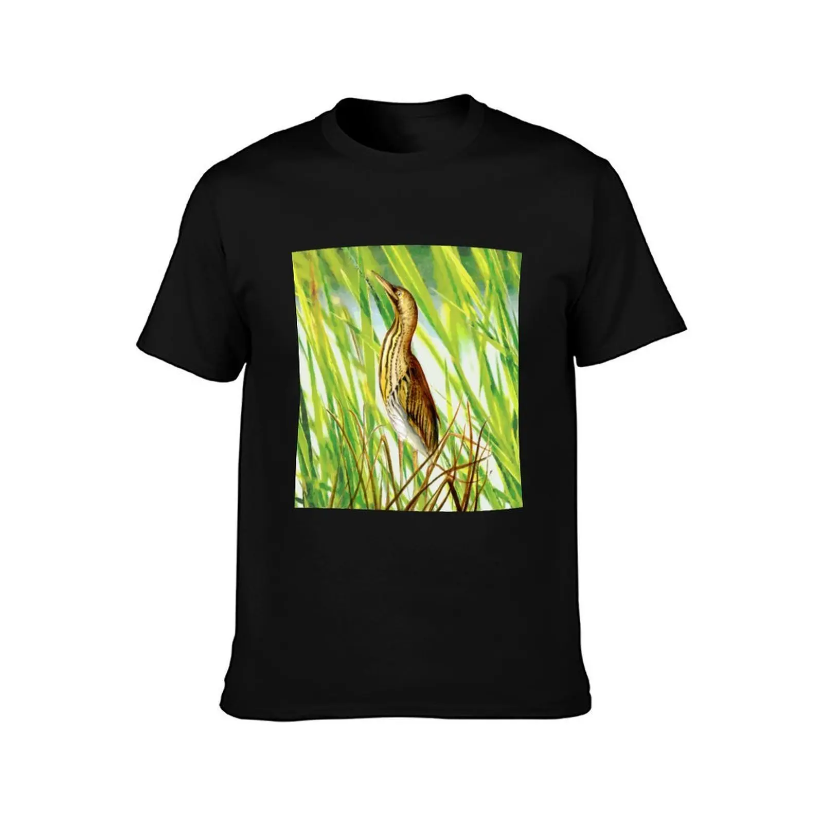 Bittern Bird Watercolor Painting Artwork T-Shirt Halloween Theme T-Shirt
