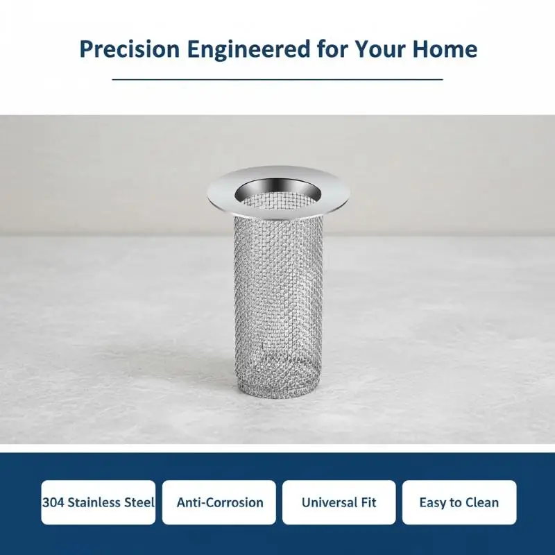Rust Resistant Stainless Steel Sink Filter Mesh Durable Floor Drain Strainer Bathtub Hair Catcher for Shower Room