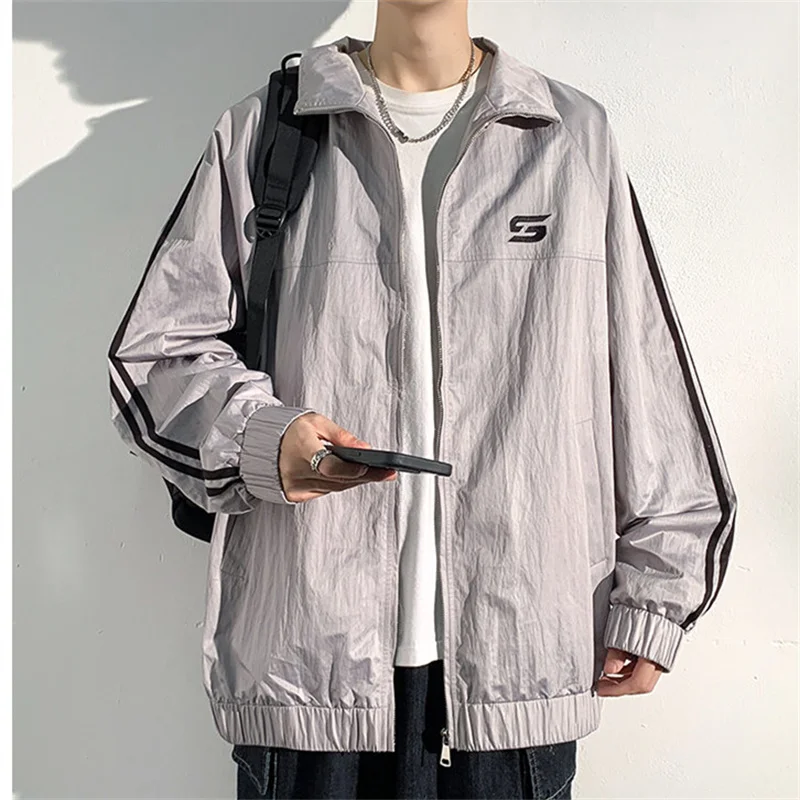 

2023 Autumn and Winter New Youth Fashion Trend Print Stand Neck Jacket Men's Casual Versatile Loose Jacket Coat