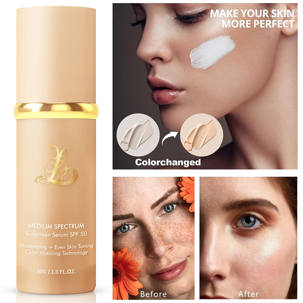 

Многофункциональный тональный крем 4-в-1 с эффектом изменения цвета, SPF50, солнцезащитный, антивозрастной, маскирующий, водостойкий, стойкий, для женщин