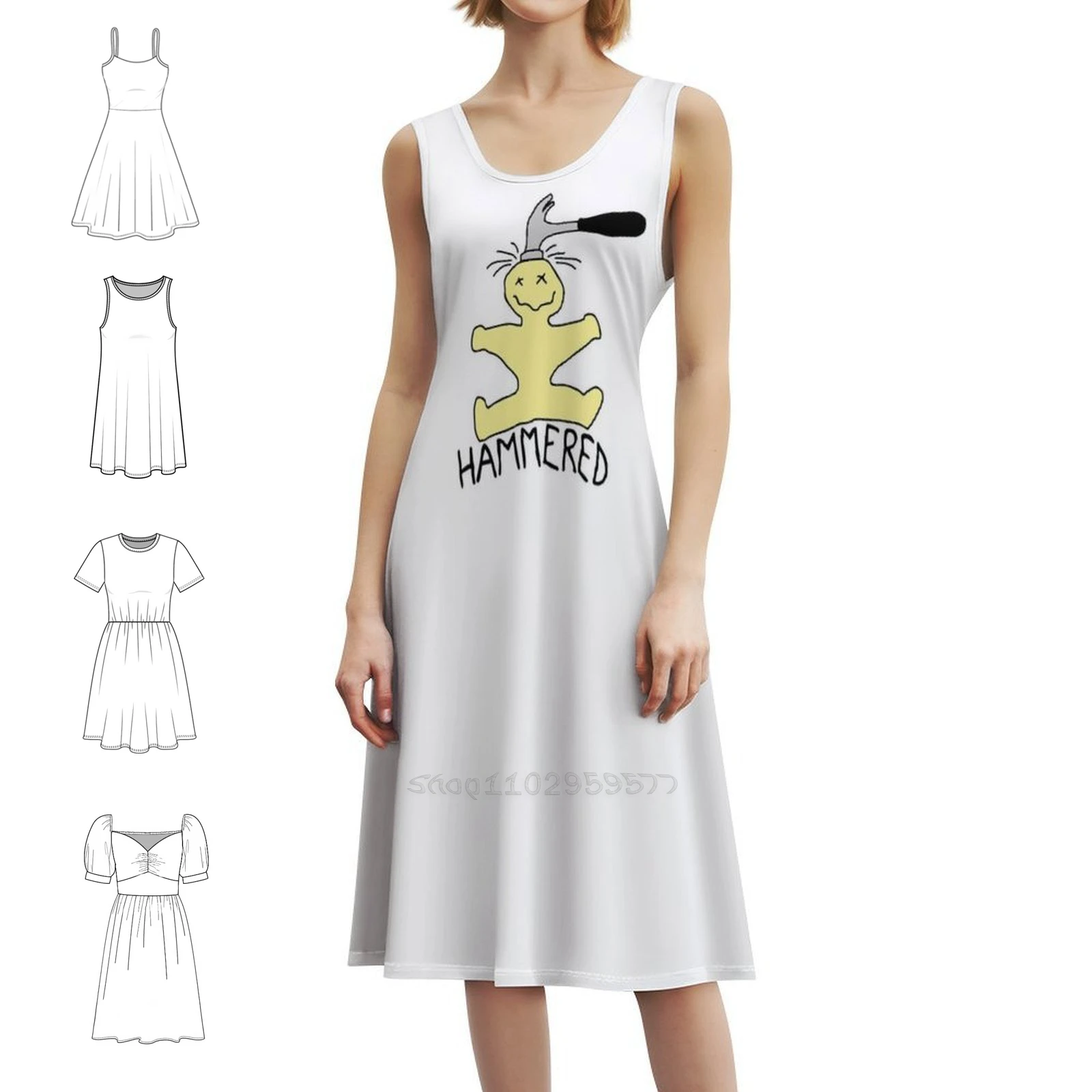 

Hammered Women's Elegant Party Dress A-Line Dress With Short/Long/Sleeveless Options Layne Staley Alice In Chains Hammered
