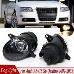 R-AUTO For Audi A6 C5 S6 Quattro 2002-2005 Front Bumper Fog Light Fog Lamp Assembly With Bulbs Halogen 4B0941699C 4B0941700C