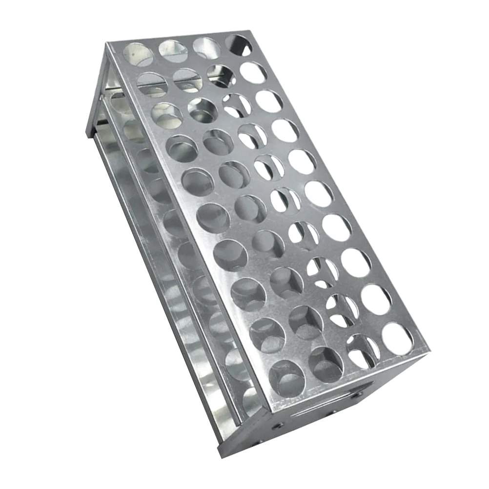 

Test Tube Rack Stand for Labs Aluminum Experiment Storage Silver Holder 40-Hole