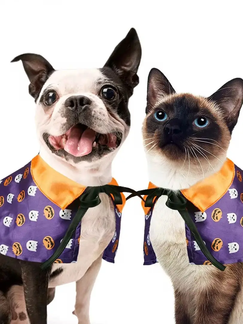 

New Halloween Pet Cloak Accessories Pumpkin Funny Dog Clothes Cat Cloak Pet Clothes Cat Accessoties Gift