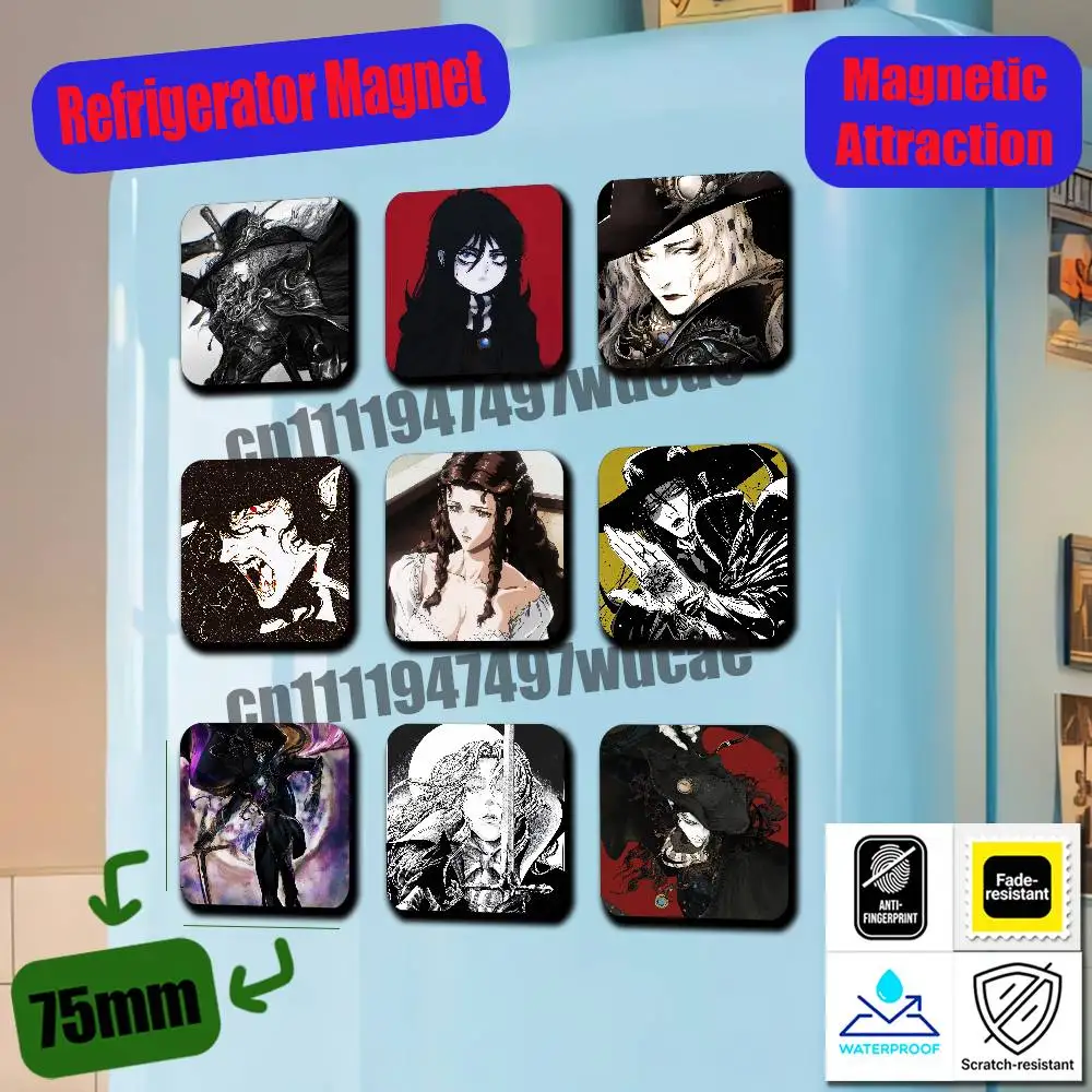 For V-Vampire Hunter D B-Bloodlust Fridge Magnets Freezer Metal Cabinet Custom Refrigerator Magnetic Card Case