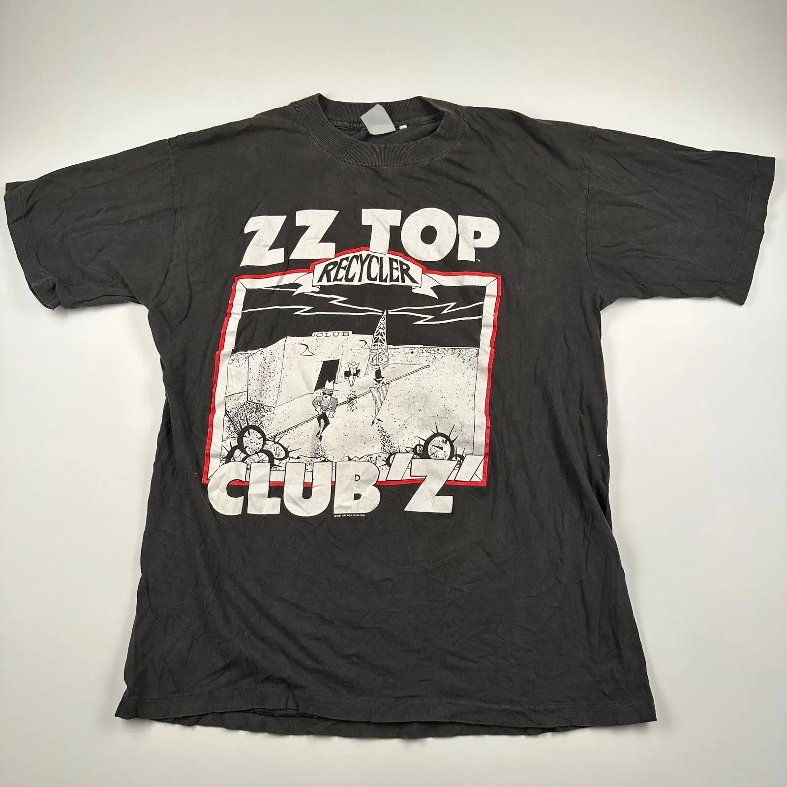 Vintage 1991 Zz Top T Shirt Xl Club Z Recycler