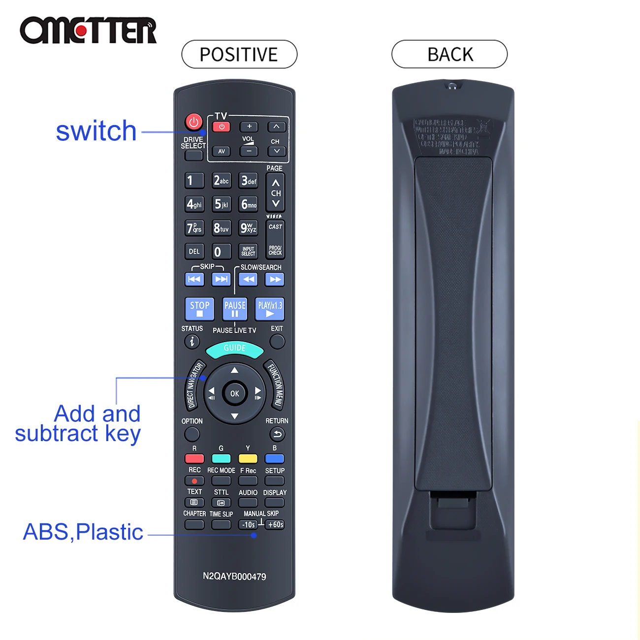 New N2QAYB000479 For Panasonic Blu-ray DISC RECORDER IR6 Remote Control DMRBW780