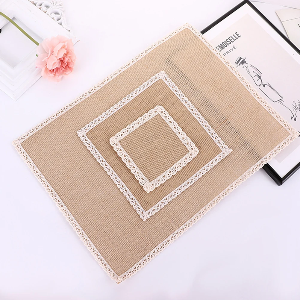 

2Pcs Creative Design Linen Table Mats Waterproof Household Cushion Pads Dinner Table Accessories