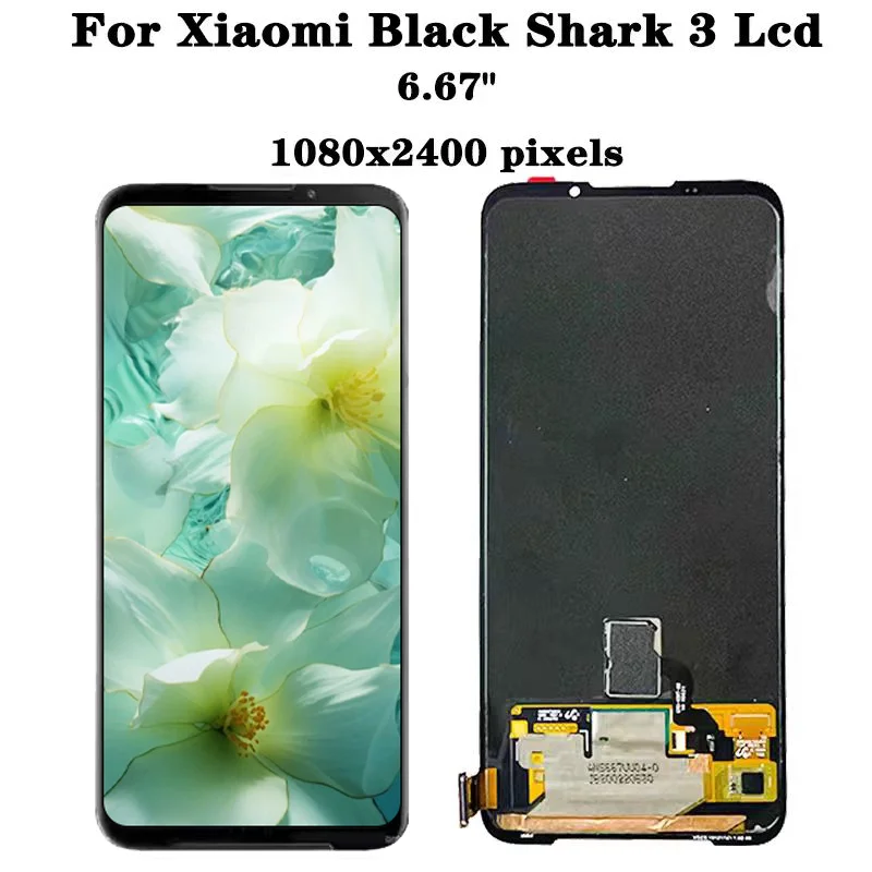 6,67-calowy ekran AMOLED do Xiaomi Black Shark 3, zestaw ekranu dotykowego LCD z digitizerem do Xiaomi BlackShark 3 KLE-H0 KLE-A0 LCD — zdjęcie produktu 2
