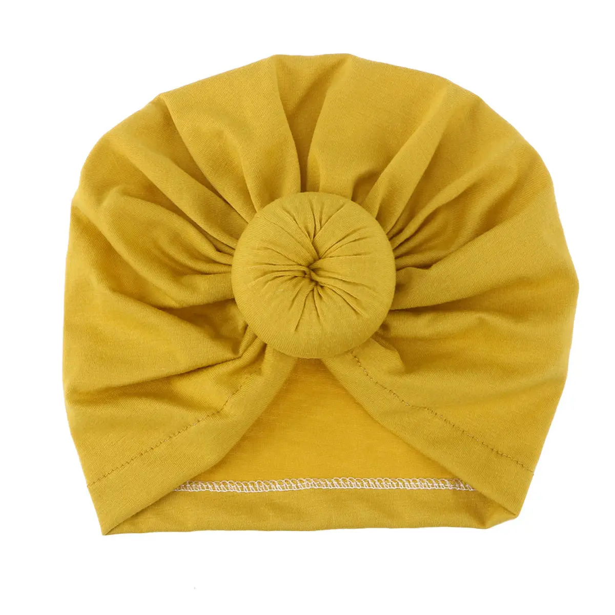 

Infant Turban Knot Baby Turban Headbands Bohemian Knot Wrap Hat Yellow Newborn Baby Girl Hospital Nursery Stretch Cotton