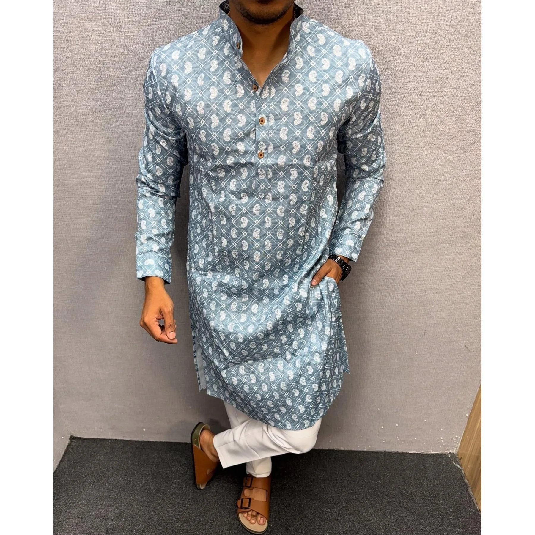 كورتا فارده عادية تناسب اليوسفي طوق طويل مناسب لجميع المناسبات مثل الزفاف هاري رايا Aidilfitri Gebetskleidung Mann #2