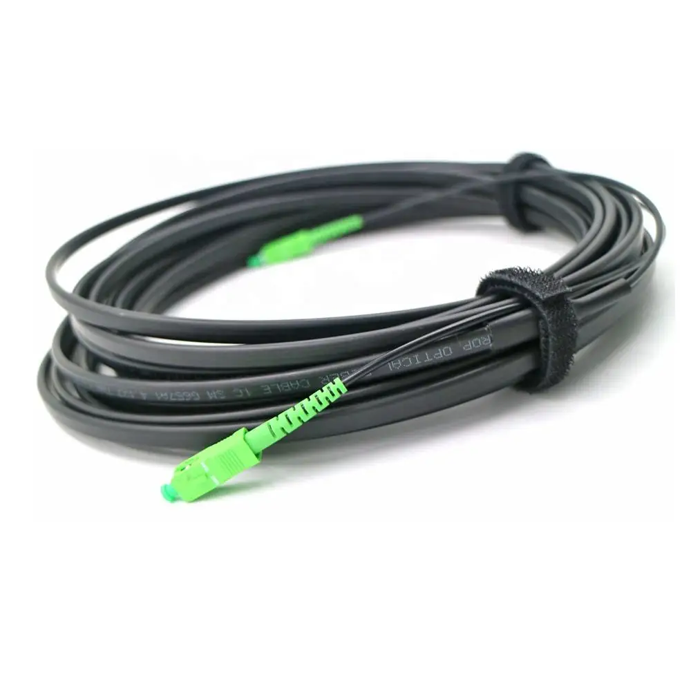 FTTH SM Simsake 100 Mètre SC/APC-SC/APC SM OS2 G657A1 1Core Incentré DstressCable Fiber Optic Patch Rack Black LSZH Jacket