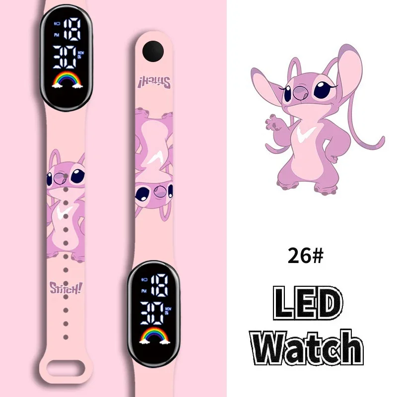Miniso Disney Cartoon Stitch Children Watches Girls Fashion Bracelet LED Women Watch Kids Electronic Digital Waterproof Clock