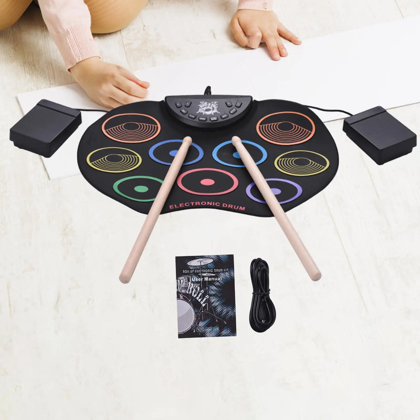 

Electronic Drum Set Potable Drum Kits for Kids Professional Boys and Girls