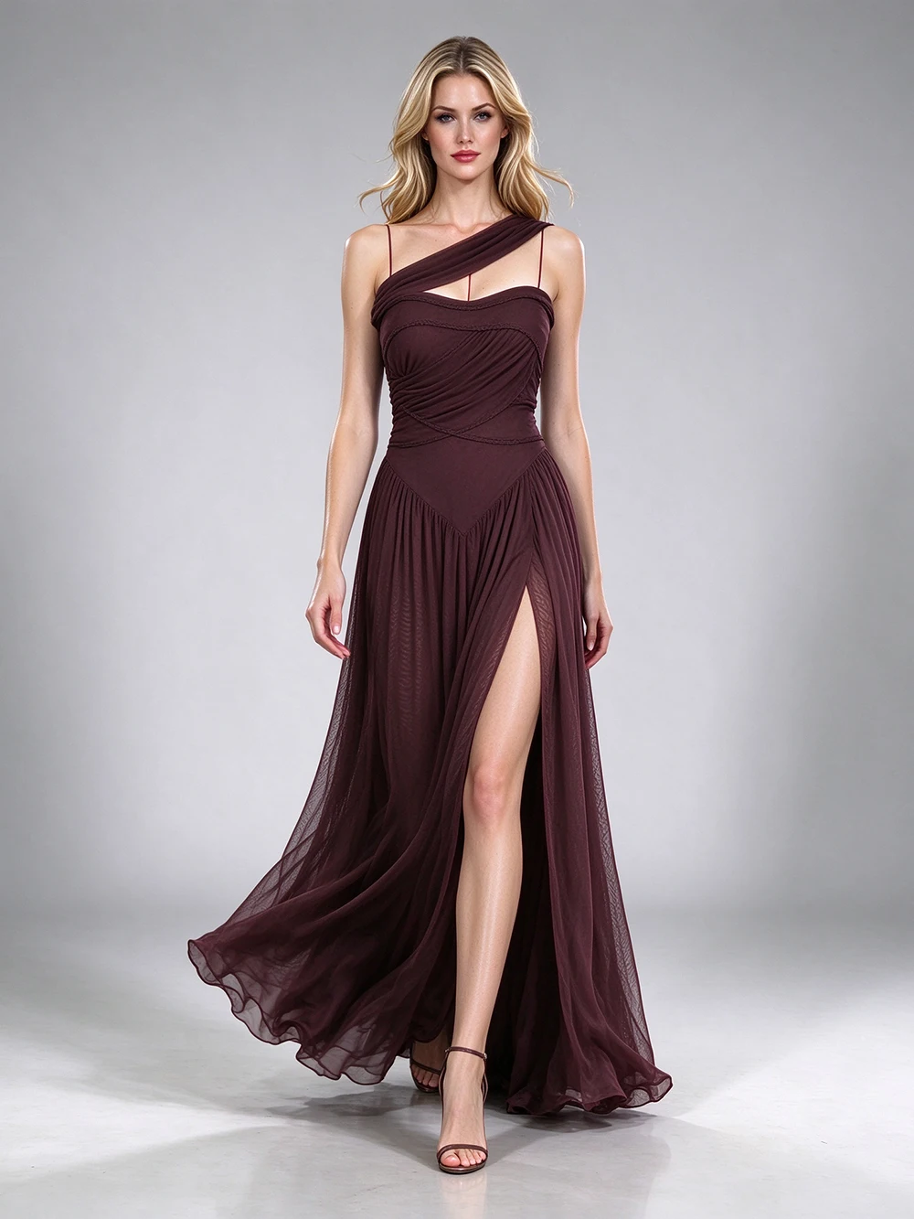 Modphy Sexy Prom Dresses for Women 2026 Off The Shoulder Solid Prom Gowns Long Draped Split Formal Party Dress