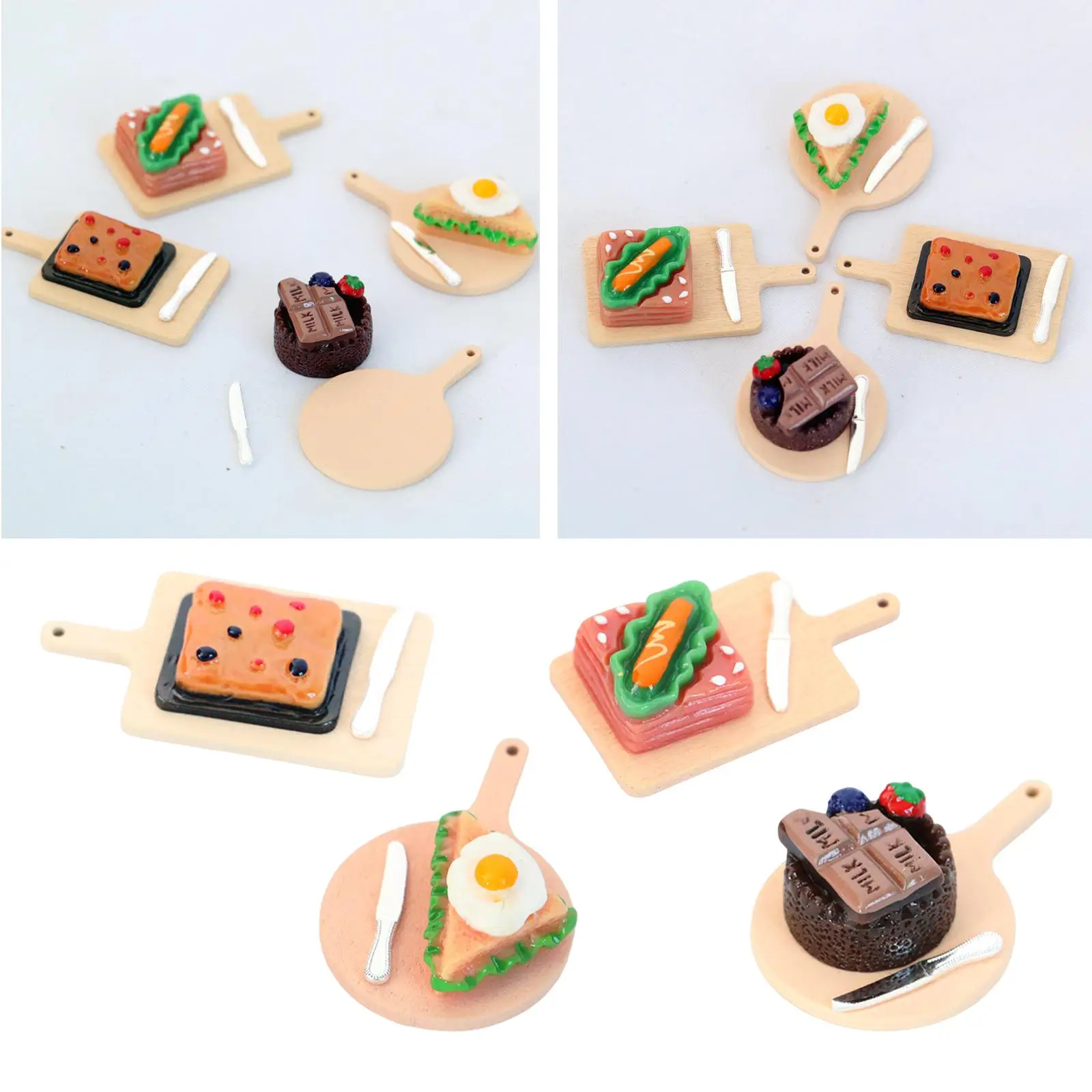 Kids Pretend Play Kitchen Accessories Set, Mini Doll Food Play, Mini Food, for