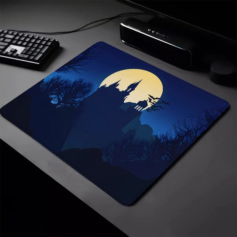 Kawaii Mouse Pad Gamer Small Mausepad Vampire Castle Keyboard Mat Pad on the Table Gaming Laptop Pc Accessories Deskmat Mousepad