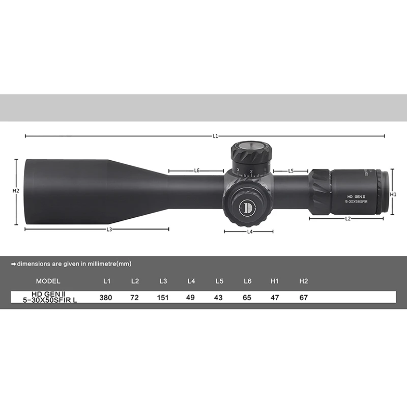 Discovere HD5-30X56SFIR front stretch lock front hunting rifle sight 34MM tube diameter 6 times higher clarity than optical path