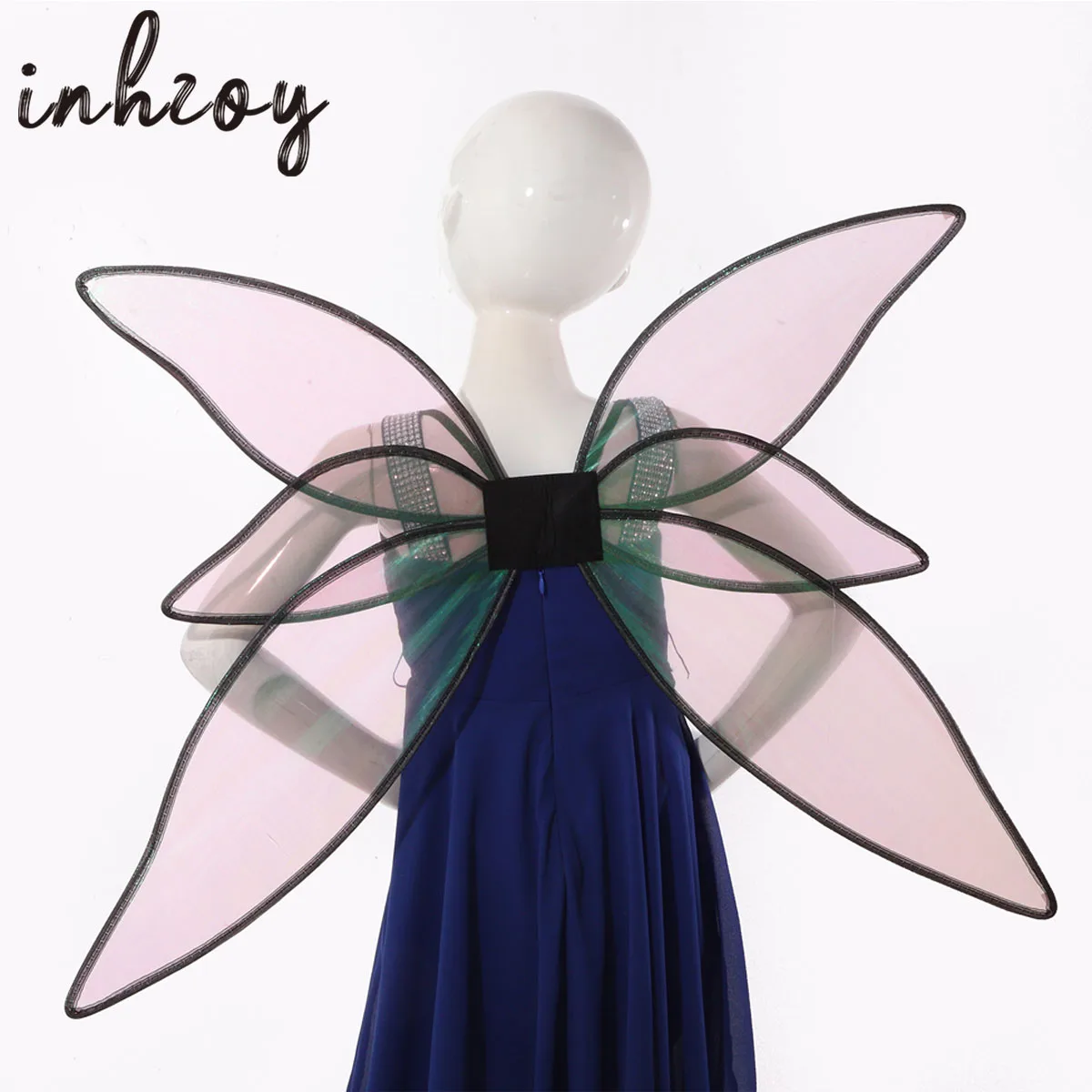 Reflecting Fairy Elf Angel Wings Princess Dress Up Cosplay Color Changing Butterfly Wings Christmas Halloween Stage Accessories