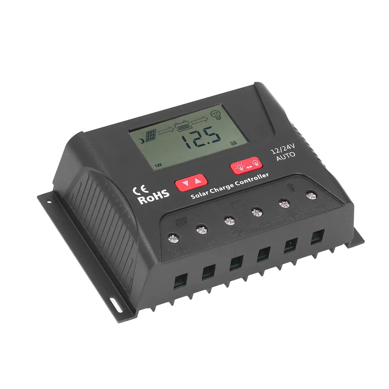 جهاز التحكم بالشحن بالطاقة الشمسية تعويض درجة الحرارة التعرف التلقائي على الجهد 30A منظم اللوحة الشمسية لسيارات rvs لليخوت #5