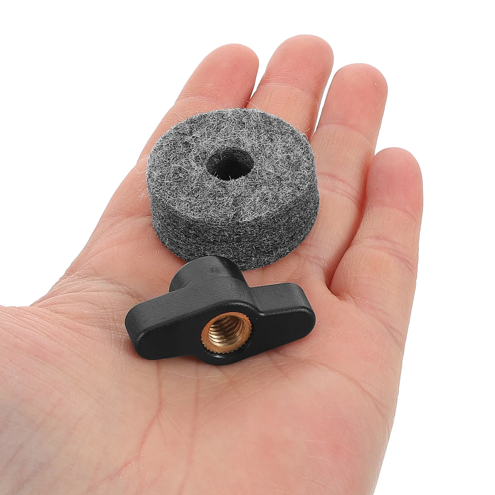 1Set Drum Cymbal Mount Bracket with Felt Pads Split Screw Washer for Secure Adjustable Height Shock Absorption Drum Set