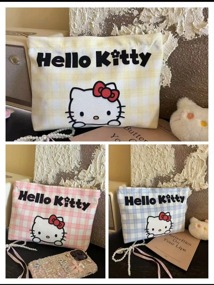 كارتون سانريو مرحبا كيتي حقيبة مستحضرات التجميل الصيف منعش حقيبة صغيرة الأكثر مبيعا الأزرق حقيبة صغيرة حقيبة التخزين الفتيات دمى هدايا