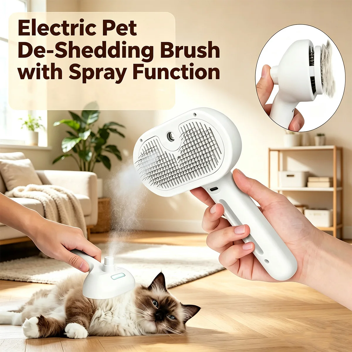 Multi-functional Pet Hair Removal Comb Steamy Spray Massage Comb Pet Grooming Brush Floating Hair Removal Comb For Cats And Dogs
