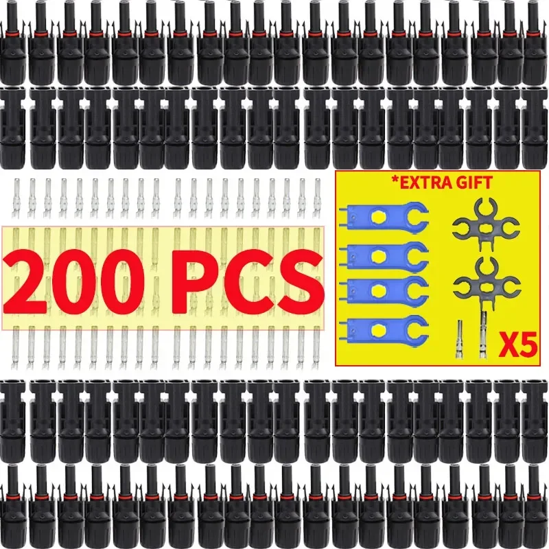 

600/400/200/100/40/20/10 Pcs Photovoltaic Solar Connector 1000V30A Wholesale Panel Connectors Kit for PV/MC Cable 2.5/4/6mm²