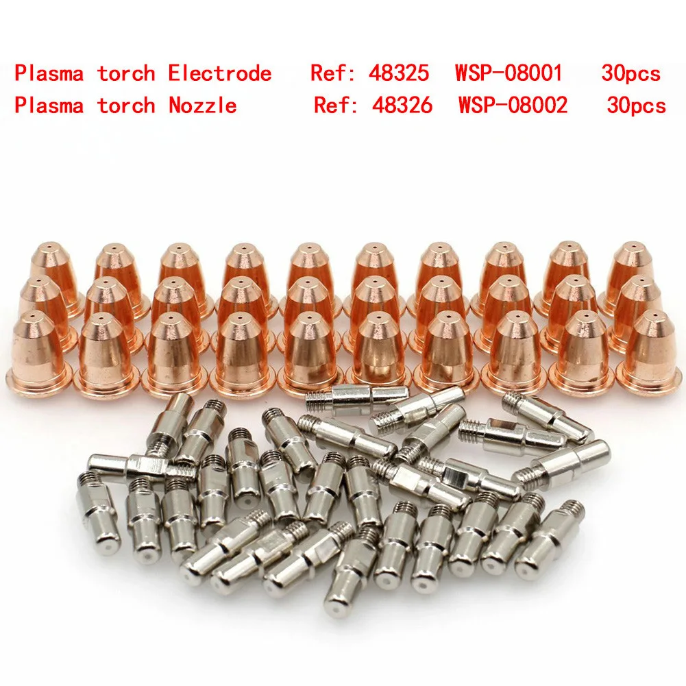 

60pcs Plasma Electrode Tips Nozzle For Klutch 275i 375i P400DV P300i Torch Plasma Cutting Machine Consumables Accessories