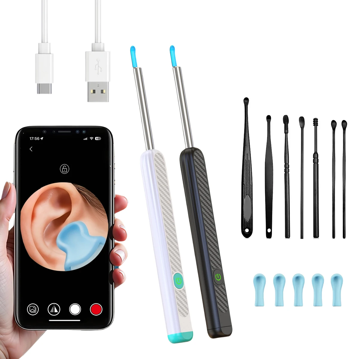 

Ear wax remover, with ear wax removal tool kit