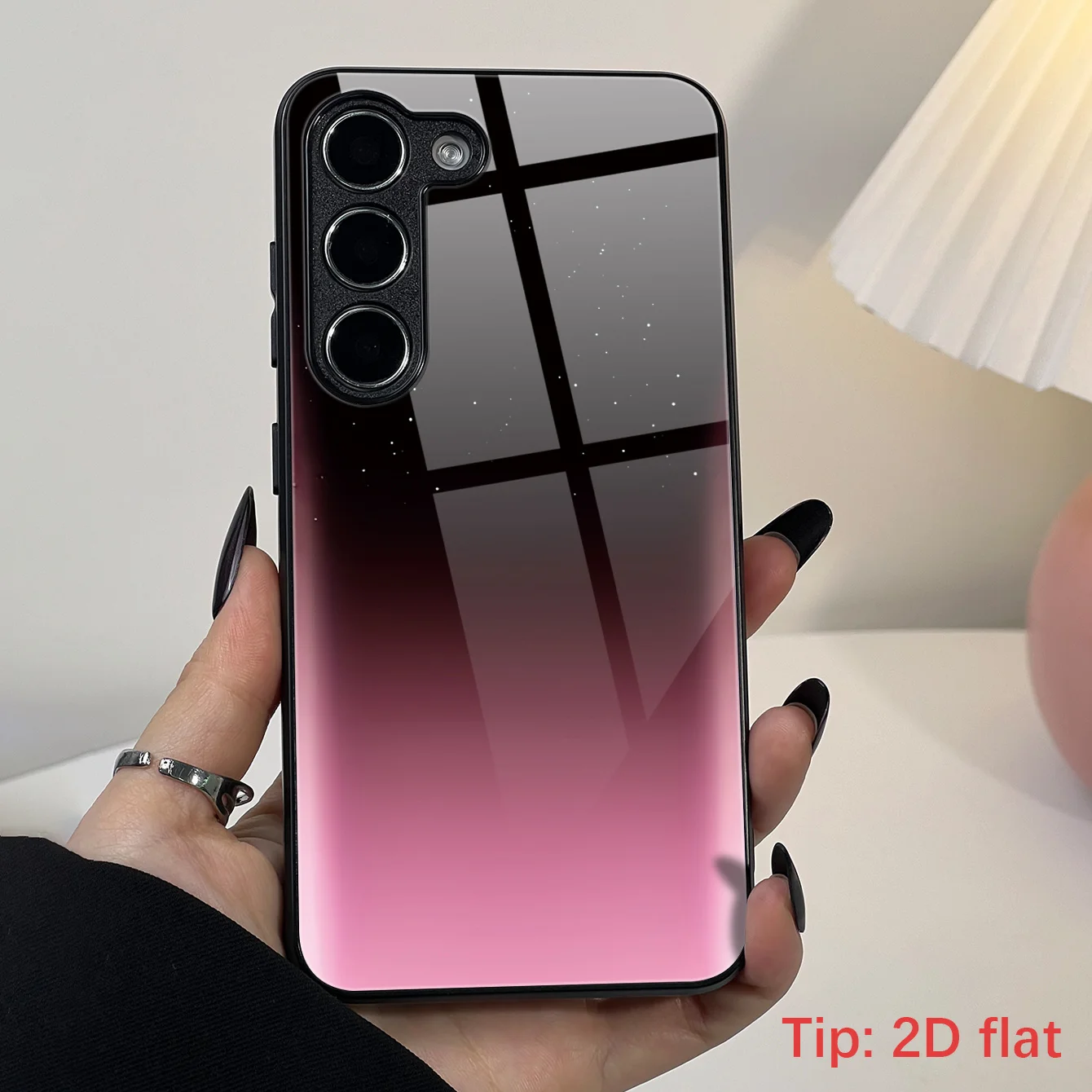 Dreamy Starry Sky Pink Phone case s26 ultra case fashion Glass phone case for Samsung Galaxy s26/s25/s24/s23/s22 Ultra FE Plus